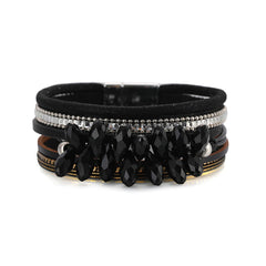 Black Cubic Zirconia & Polystyrene Layered Bracelet