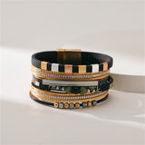 Black & 18k Gold-Plated Layered Beaded Bracelet