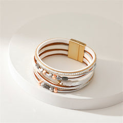 Crystal & Blush Polystyrene 18K Gold-Plated Multistrand Bracelet