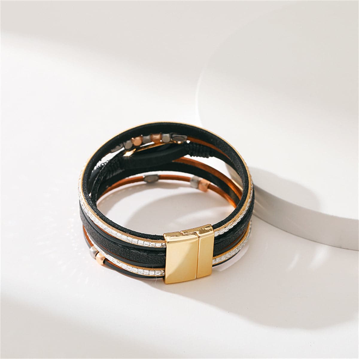Crystal & Black Multistrand Bracelet