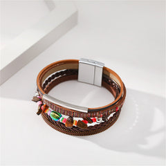 Brown Polystyrene & Resin Layered Bracelet