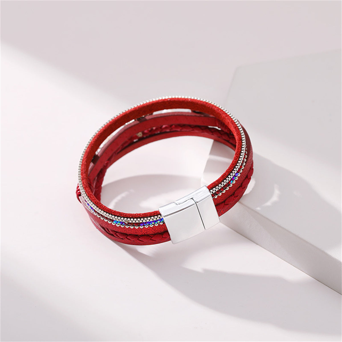 Red Polystyrene and Pearl Turtle Starfish Layered Bracelet, bracelet for women, vintage-inspired design, styled look