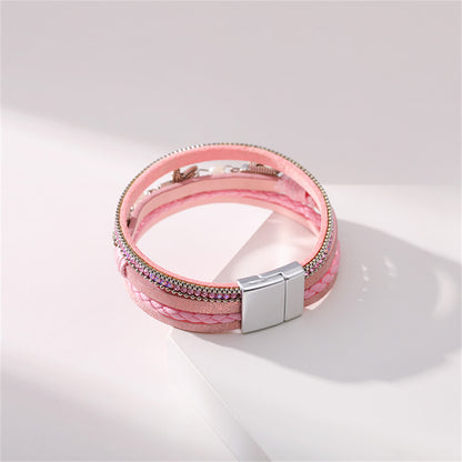 Pink Polystyrene and Pearl Turtle Starfish Layered Bracelet, bracelet for women, elegant gift for her, styled look