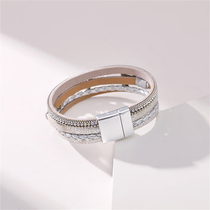Polystyrene and Pearl Silver-Plated Turtle Starfish Layered Bracelet, silver bracelet for women, detail close-up
