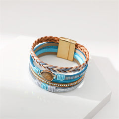 Blue & Cubic Zirconia Multi-Strand Bracelet