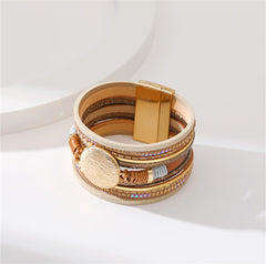 Cubic Zirconia & Polystyrene 18K Gold-Plated Layered Bracelet