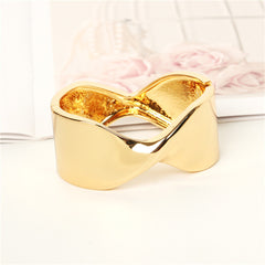 18K Gold-Plated Twisted Bangle