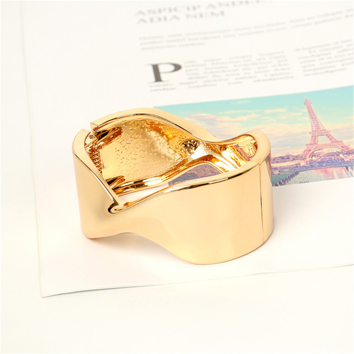 18K Gold-Plated Twisted Bangle