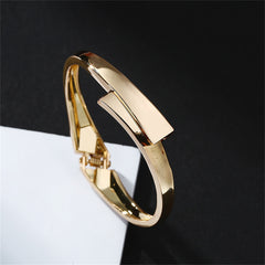 18K Gold-Plated Stacked Bypass Bangle