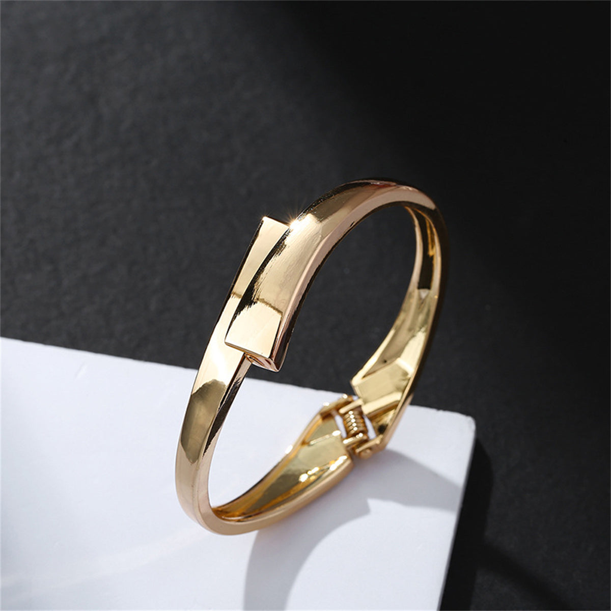 18K Gold-Plated Stacked Bypass Bangle