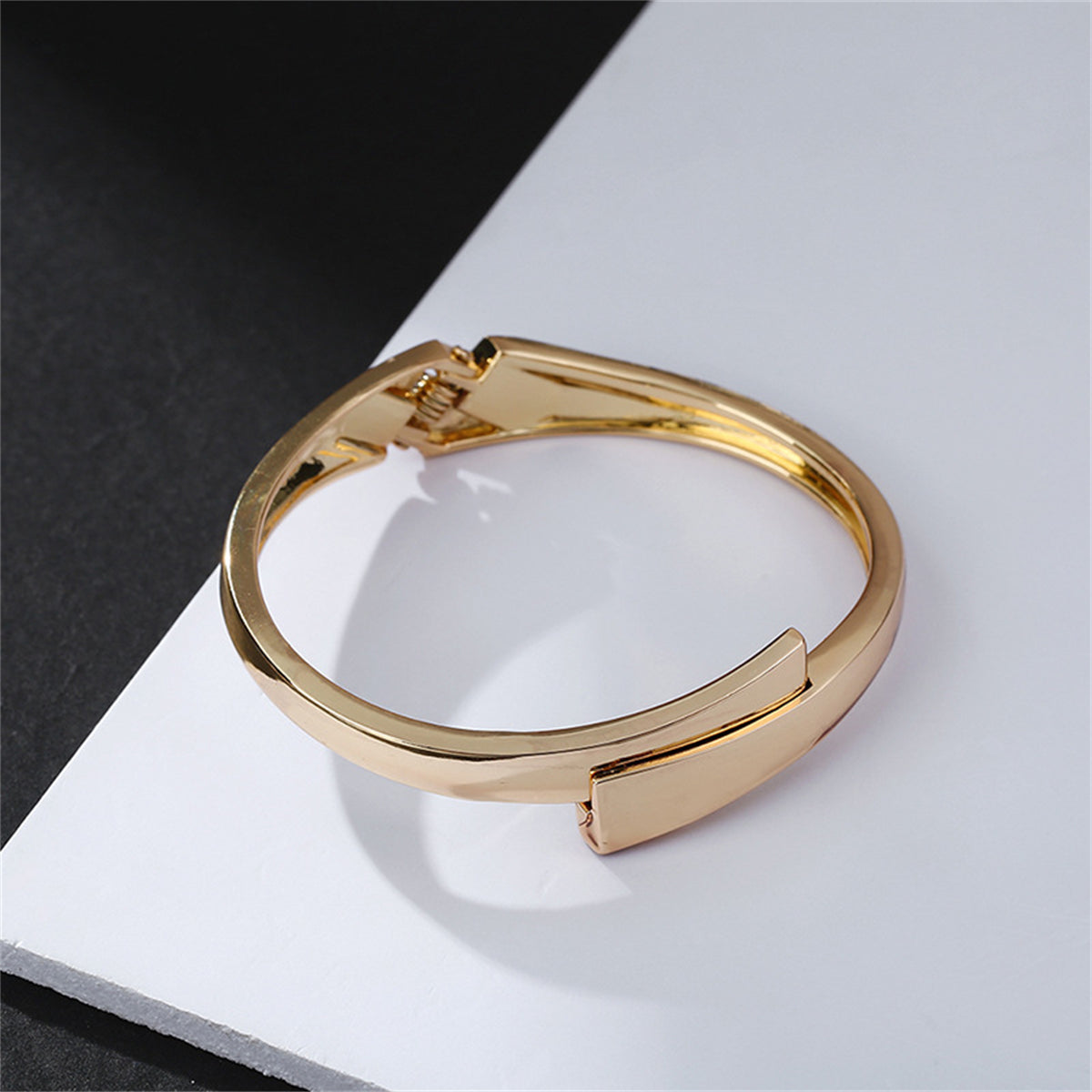 18K Gold-Plated Stacked Bypass Bangle