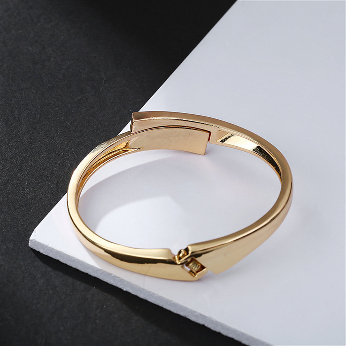 18K Gold-Plated Stacked Bypass Bangle