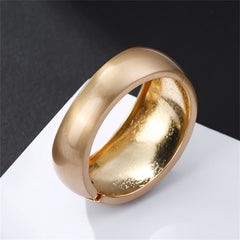 18K Gold-Plated Frosted Oval Bangle