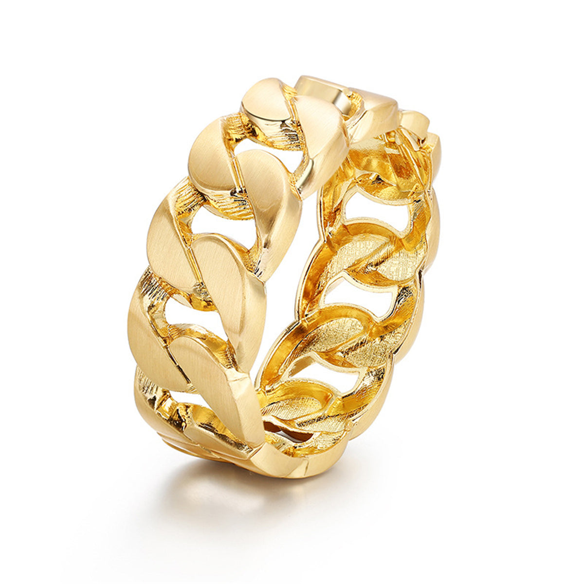 18K Gold-Plated Curb-Chain Bangle, gold bangle bracelet, dainty minimalist design, front view