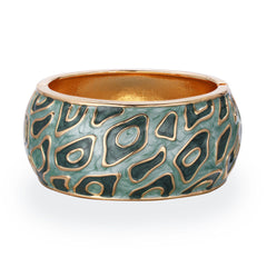 Gray Enamel & 18K Gold-Plated Bangle