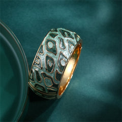 Gray Enamel & 18K Gold-Plated Bangle