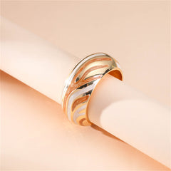 A stylish gold and orange bracelet with a swirling pattern, designed in orange enamel and plated with 18K gold.