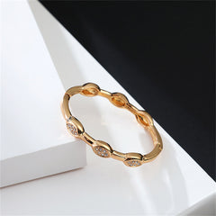 Cubic Zirconia & 18K Gold-Plated Pear Bangle