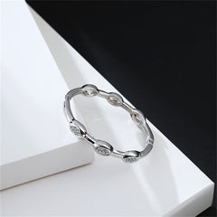 Cubic Zirconia & Silver-Plated Pear Bangle
