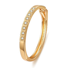 Cubic Zirconia & 18K Gold-Plated Bangle Bracelet