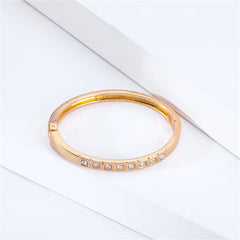 Cubic Zirconia & 18K Gold-Plated Bangle Bracelet