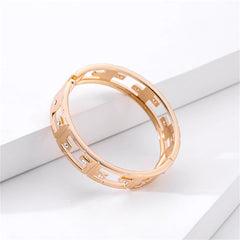 Cubic Zirconia & 18K Gold-Plated Openwork Bangle