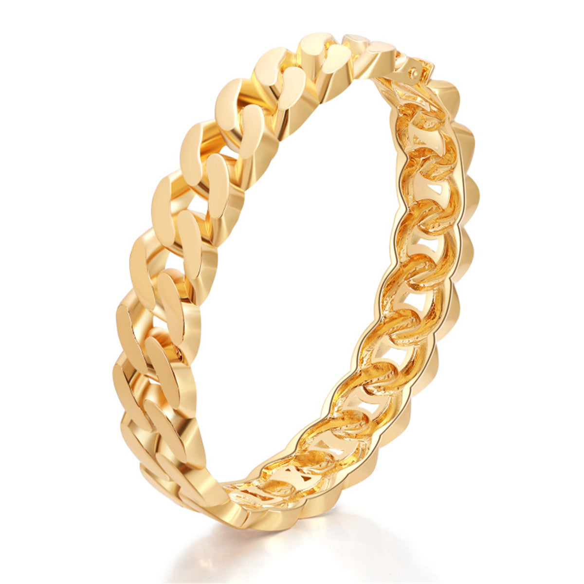 18K Gold-Plated Twine Bangle, gold bangle bracelet, botanical inspired, front view