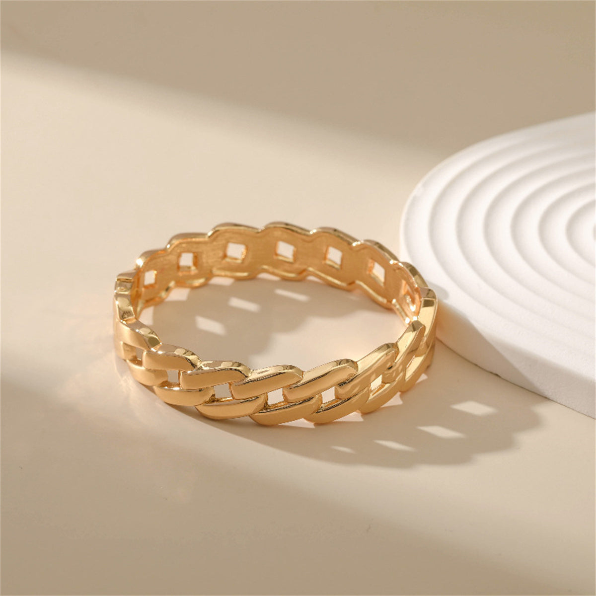 18K Gold-Plated Curb Chain Bangle