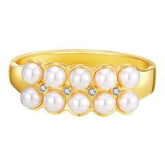 Pearl & Cubic Zirconia 18K Gold-Plated Bangle