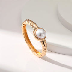 Pearl & 18K Gold-Plated Twine Bangle