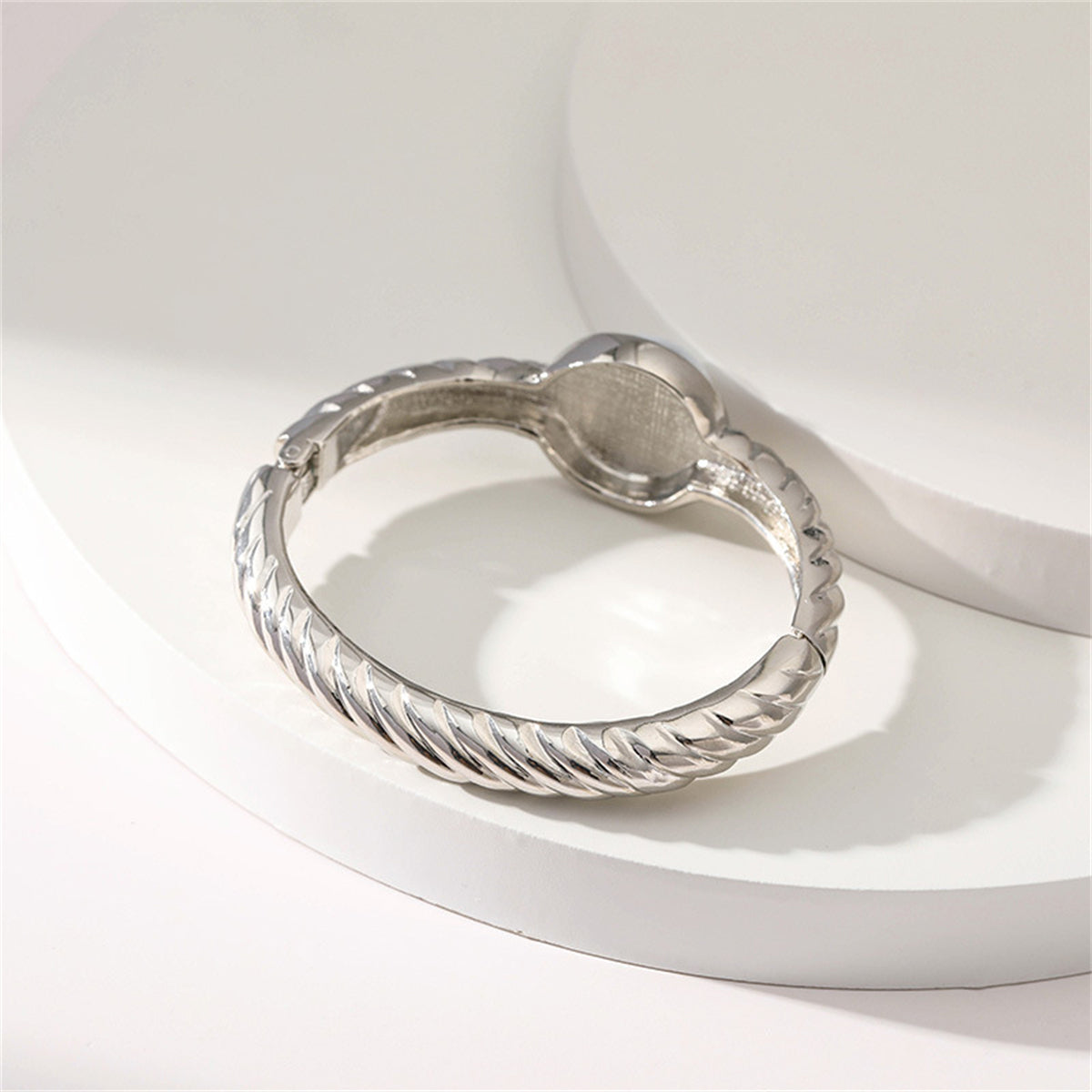 Pearl and Silver-Plated Twine Bangle, silver bangle bracelet, dainty minimalist design, lifestyle look
