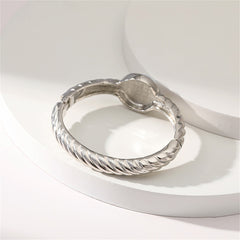 Pearl & Silver-Plated Twine Bangle