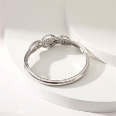 Pearl & Cubic Zirconia Silver-Plated Bangle