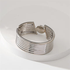 Crystal & Silver-Plated Cut Bangle