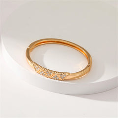 Cubic Zirconia & 18K Gold-Plated Mountain Range Bangle