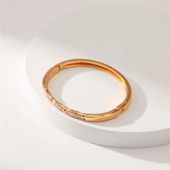 Cubic Zirconia & 18K Gold-Plated Pear Bangle
