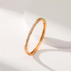 Cubic Zirconia & 18K Gold-Plated Pear Bangle
