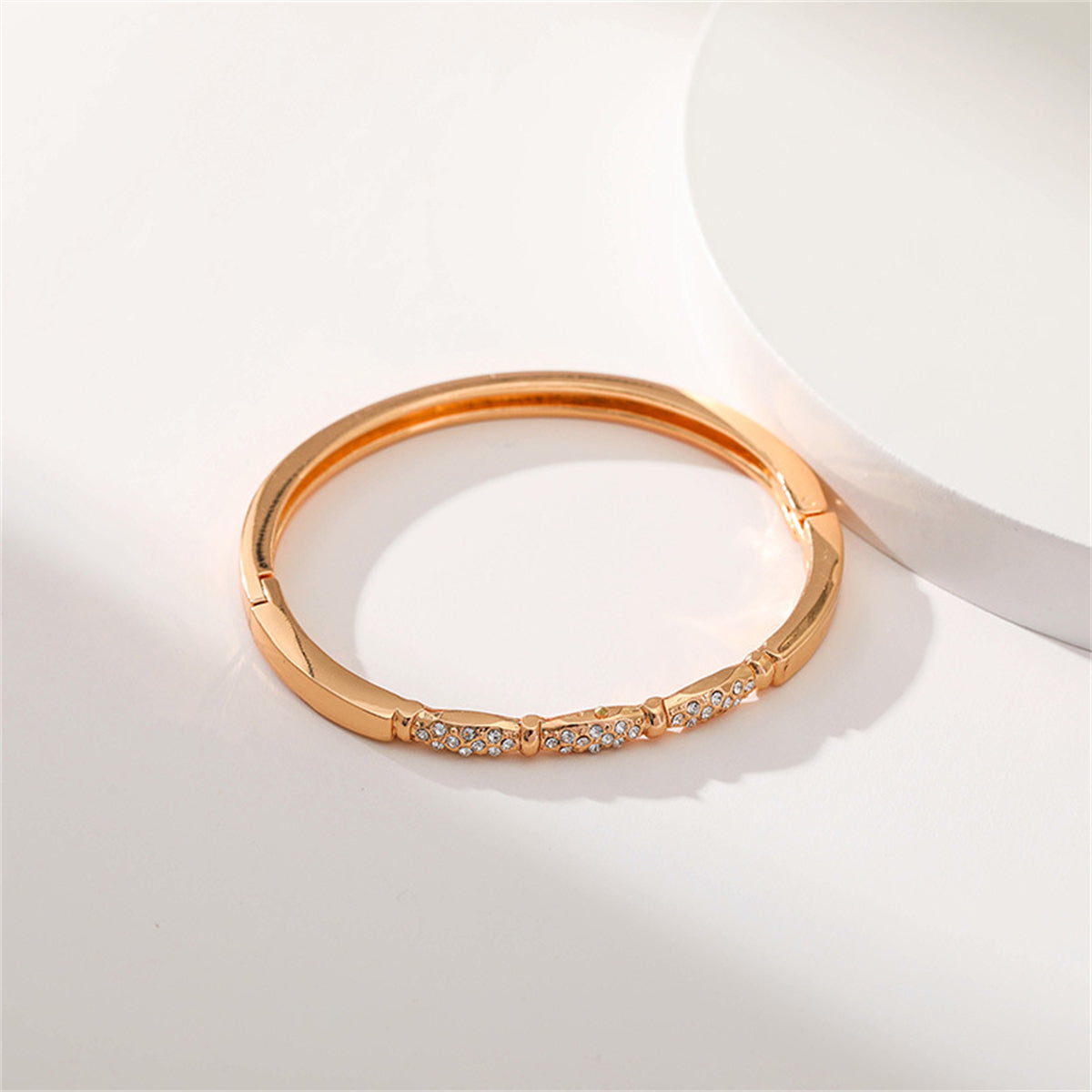 Cubic Zirconia & 18K Gold-Plated Pear Bangle