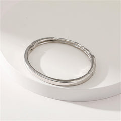 Cubic Zirconia & Silver-Plated Pear Bangle