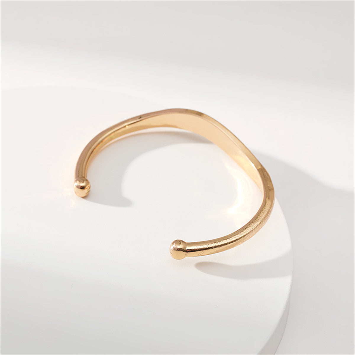 Clear Cubic Zirconia and 18K Gold-Plated Wave Cuff, gold bracelet for women, everyday style, styled look