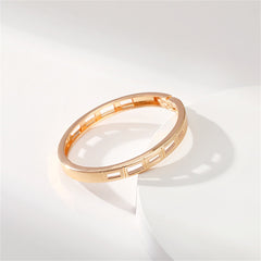 Clear Cubic Zirconia & 18K Gold-Plated Rectangle Bangle