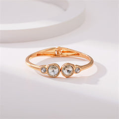 Clear Crystal & Cubic Zirconia Round Hinged Bangle