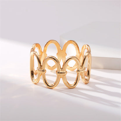 18K Gold-Plated Oval Station Bangle, gold bangle bracelet, botanical inspired, detail close-up