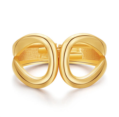 18K Gold-Plated Geometric Hinge Bangle, gold bangle bracelet, botanical inspired, front view