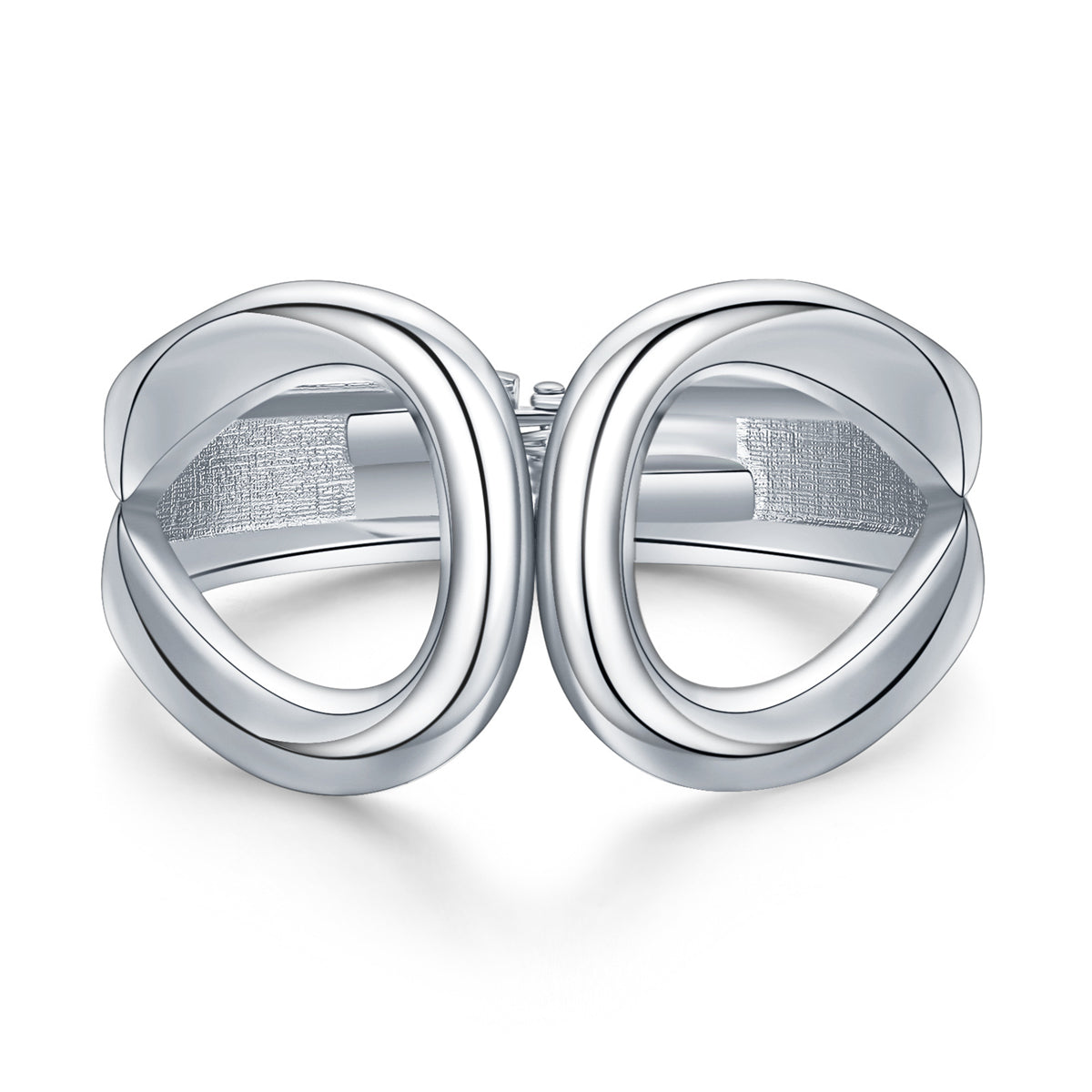 Silver-Plated Drop End Bangle, silver bangle bracelet, dainty minimalist design, front view