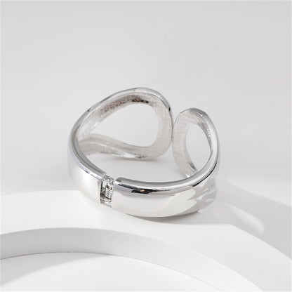 Silver-Plated Drop End Bangle, silver bangle bracelet, dainty minimalist design, detail close-up