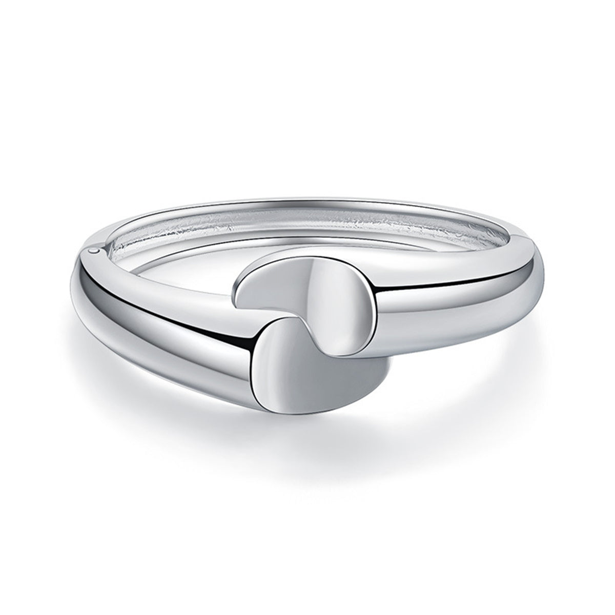 Silver-Plated Comma Bypass Bangle