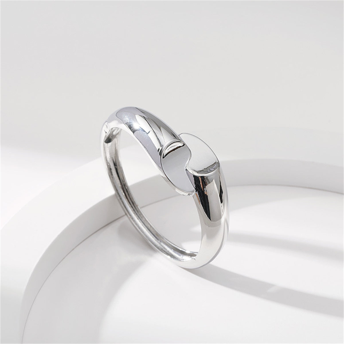 Silver-Plated Comma Bypass Bangle