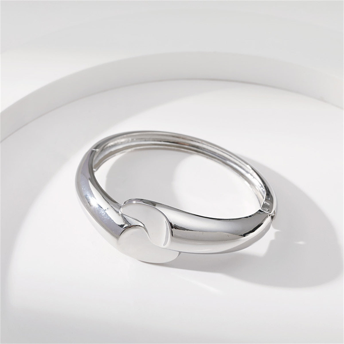 Silver-Plated Comma Bypass Bangle