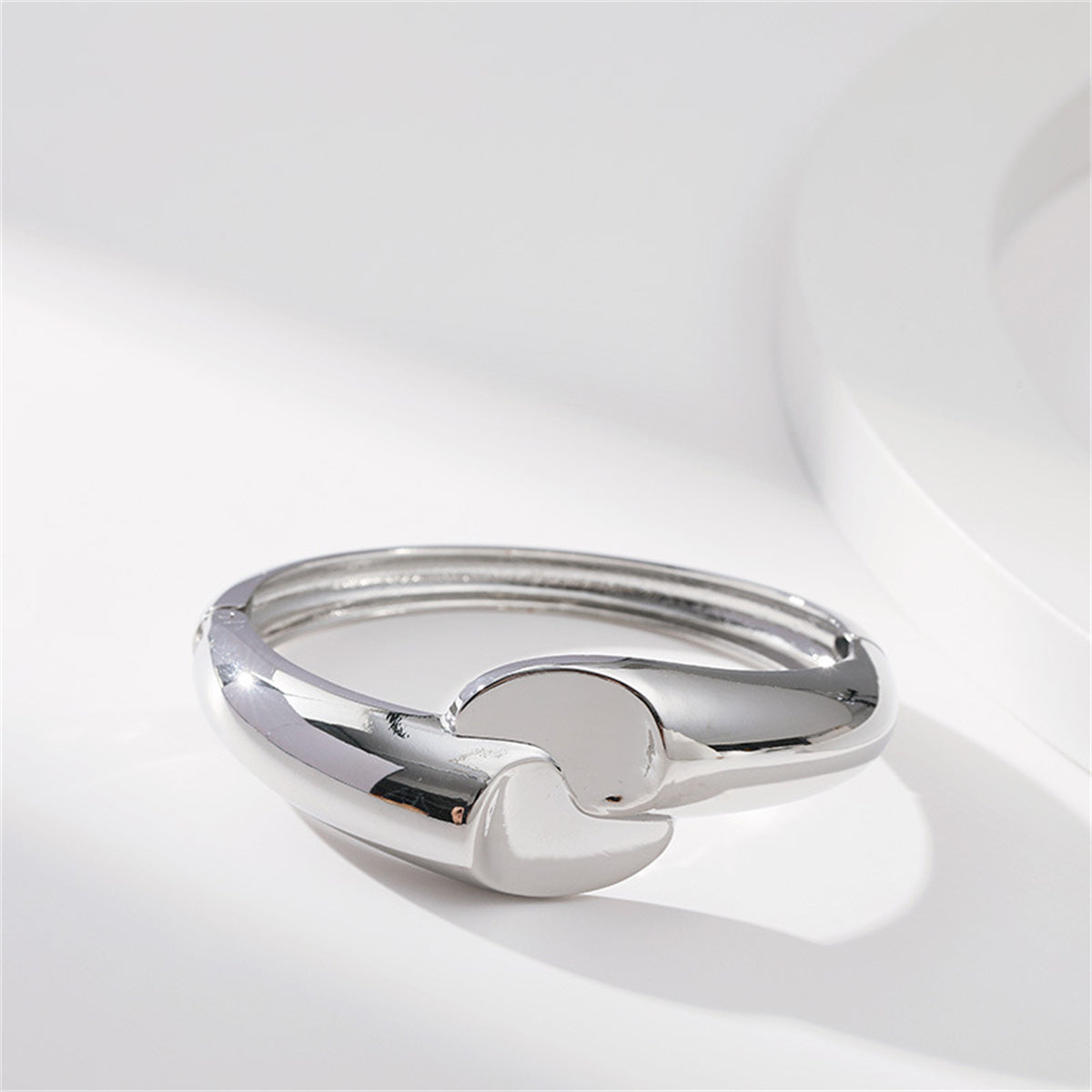 Silver-Plated Comma Bypass Bangle